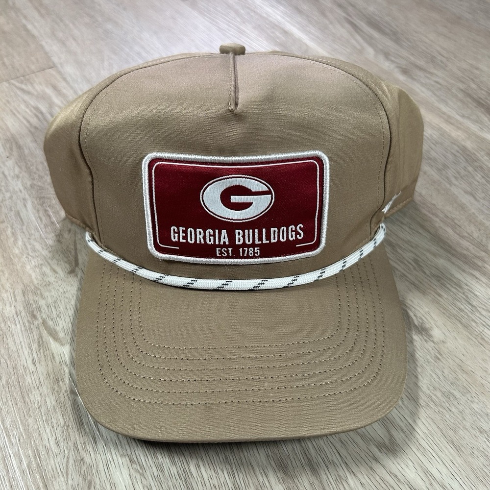 Georgia Bulldogs Snapback Hat NCAA College 47 Brand Beige Rope Cap